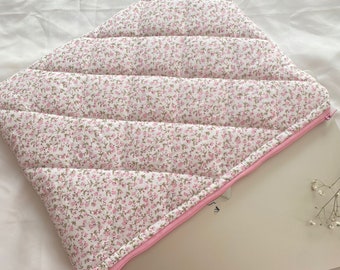 Bloemen laptoptas-laptoptas-roze bloemenlaptoptas, platte laptoptas-laptophoes-laptoptas 13", Macbook tas 14"- schattige laptoptas