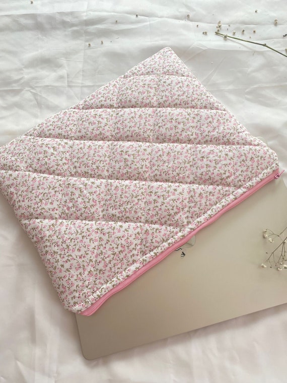 Floral Laptop Bag- Laptop Bag- Pink Floral Laptop Bag, Laptop Flat Pouch- Laptop Sleeve- Laptop pouch 13”, Macbook Bag 14”- Cute Laptop Bag