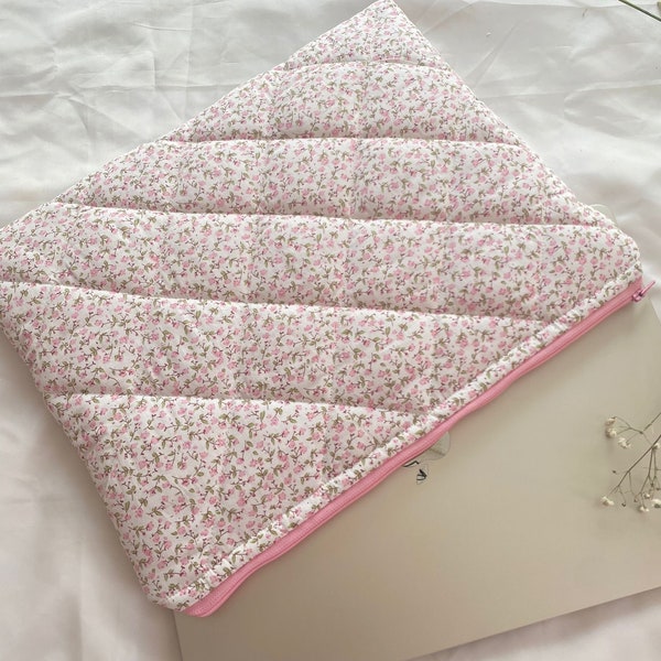 Floral Laptop Bag- Laptop Bag- Pink Floral Laptop Bag, Laptop Flat Pouch- Laptop Sleeve- Laptop pouch 13”, Macbook Bag 14”- Cute Laptop Bag