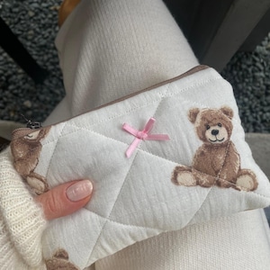 Teddy bear coin purse, Cute mini makeup case, Teddy Bear Pouch Wallet, Christmas Gift Ideas