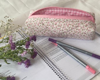 Étui à crayons floral rose- Étui à crayons mignon- Cadeau des meilleurs amis- Pochette à crayons