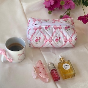 Trousse Coquette, Trousse à maquillage à ruban, Trousse à maquillage esthétique, Cadeau pour elle