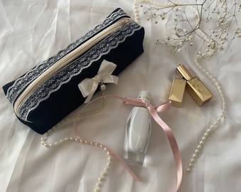 Black Pencil Case- Cute Pencil Case- Coquette Pen Case- Pencil Pouch