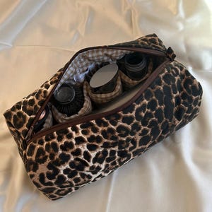 Sac à outils de coiffure à motif léopard, sac Dyson Airwrap/Airstrait, sac de rangement matelassé, sac de voyage en coton, sac pour femme, sac à outils de coiffure à imprimé animalier
