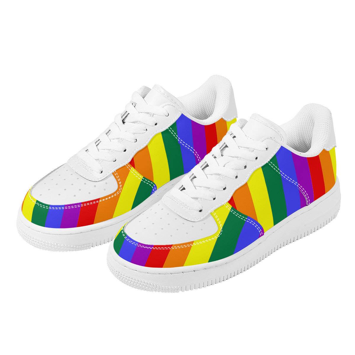 Gay Pride Shoe Rainbow Shoe Print Kick LGBT Lowtop Sneaker Rainbow