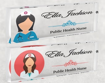 Nurse Name Plate for Desk, Personalized Gift for Nurses, Name Sign for Nurse, Promotion Gift for hospital Members, Nursing Supervisor Gift