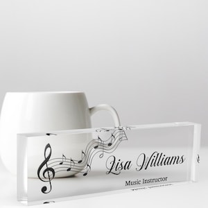 Placa con nombre para profesor de música, regalo personalizado para músicos, regalo para amantes del piano, regalo para profesor de guitarra, regalo personalizado para instructor de música