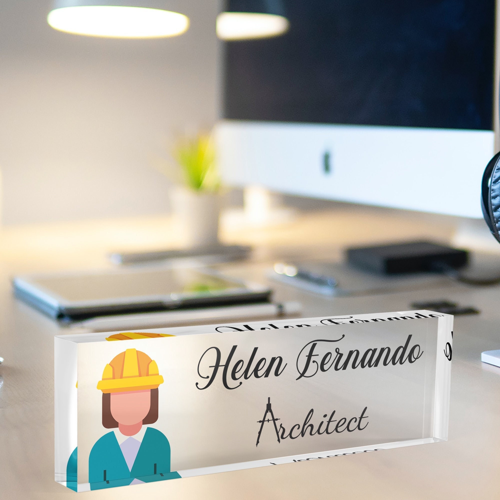 Architect Desk Name Plate Personalized Business Gift for Etsy