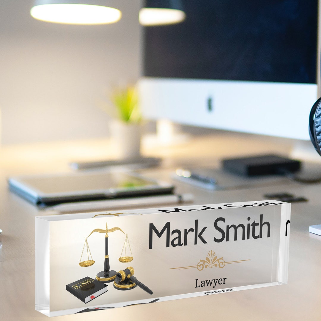 Lawyer Desk Name Plate, Personalized Business Gift for Lawyers