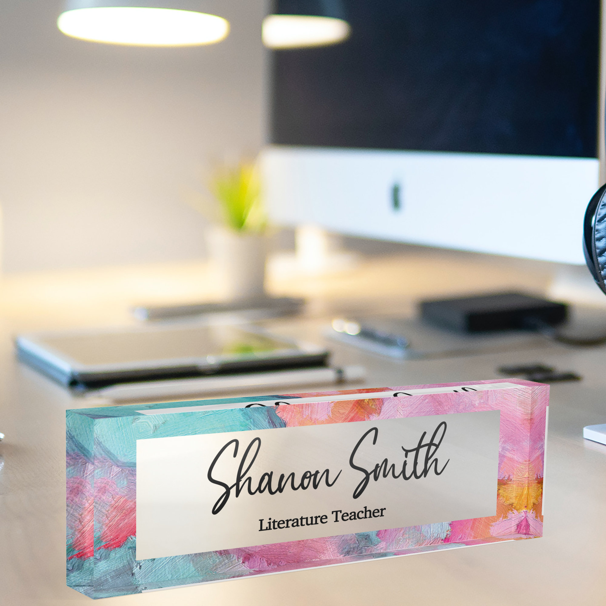 Teacher Desk Name Plate Name Plate Personalized Business Etsy