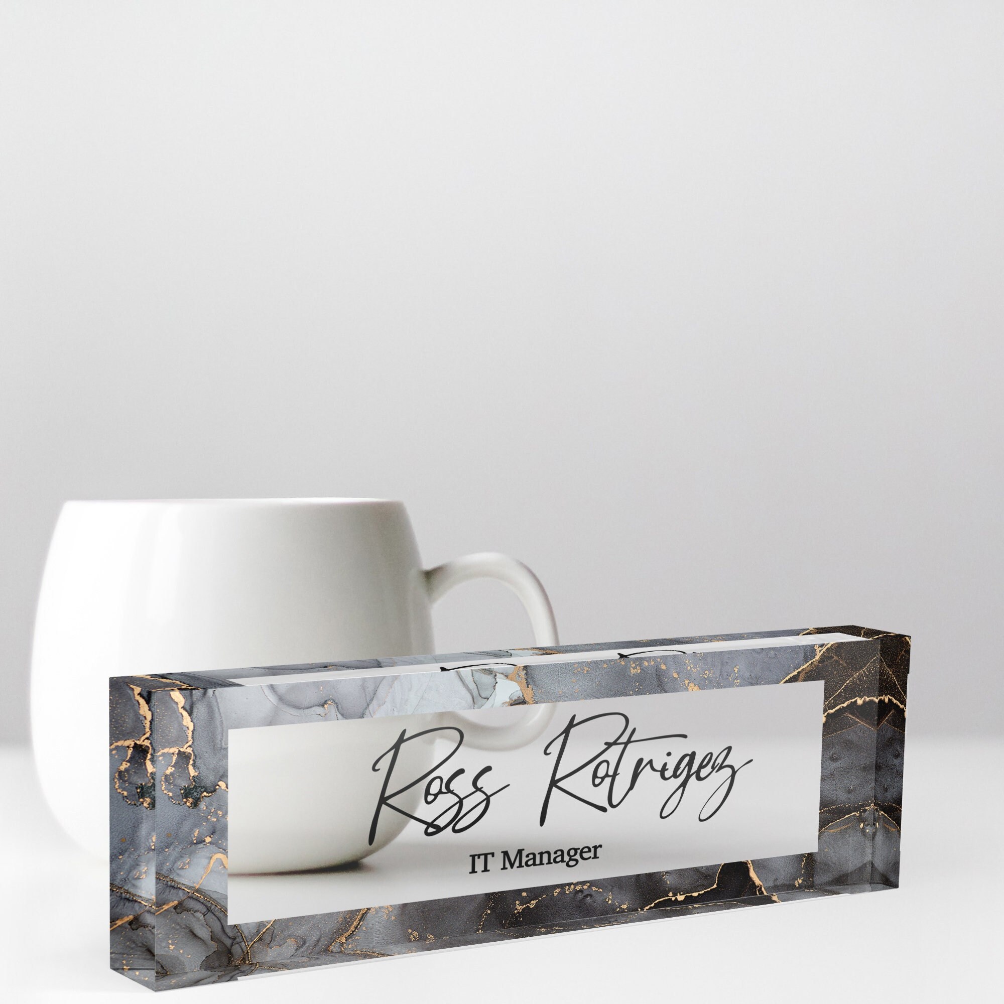 Desk Name Plate Marble Design Name Plate for Desk Etsy Canada