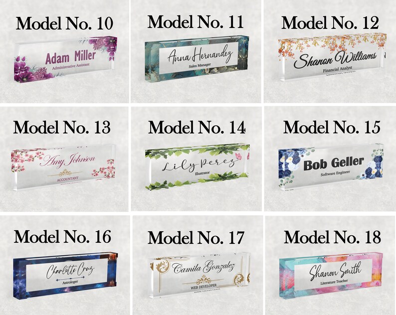 Desk Name Plate, Marble Design Name Plate for Desk, Personalized