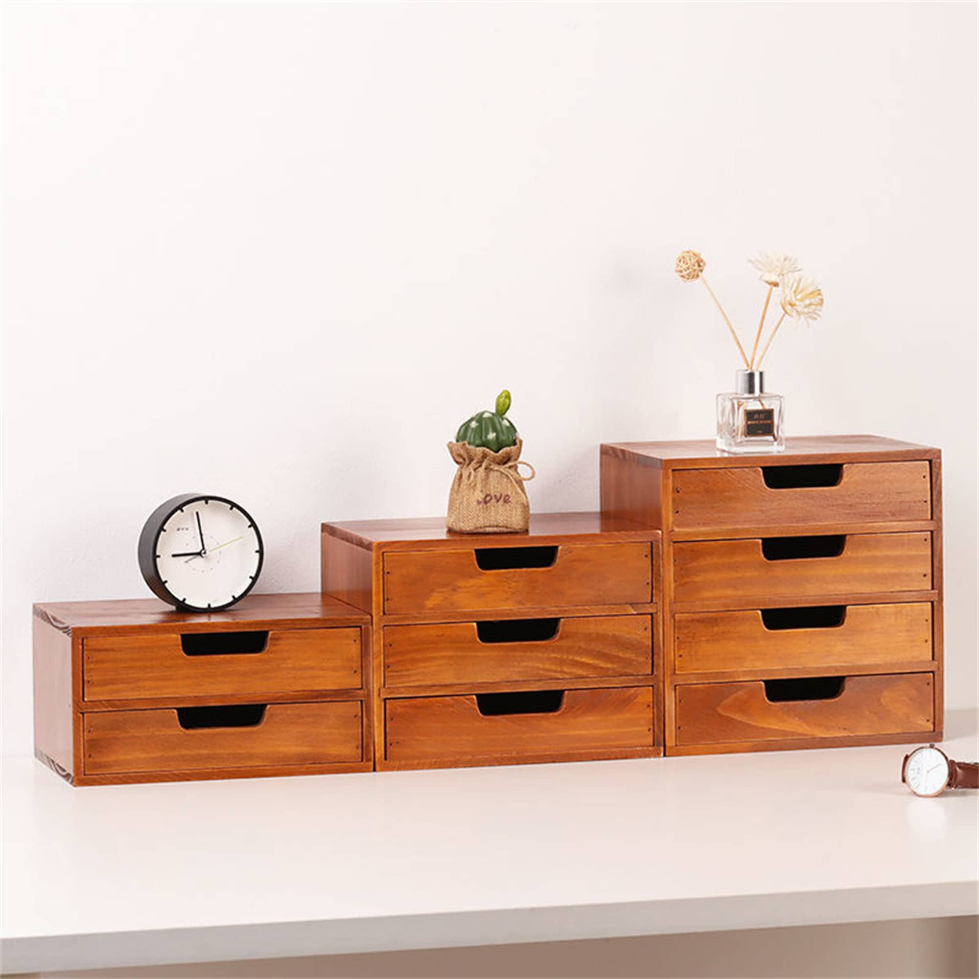 Vintage Wooden Drawer Drawer Drawer Cabinet Multi-function Sundry Desktop  Small Box Table Sorting Storage Cabinet -  Norway