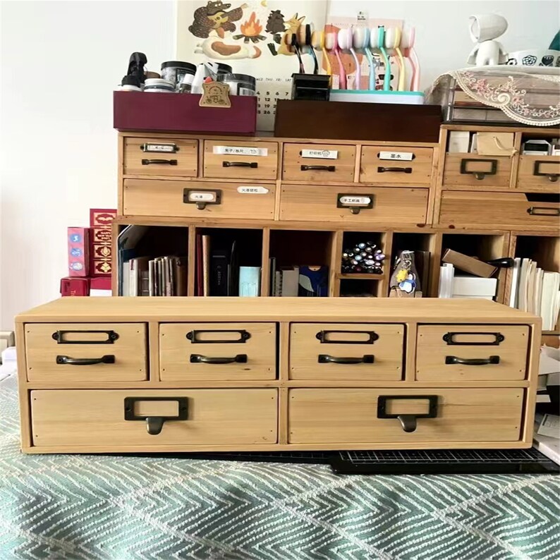 Wooden Sorting Ledger Office Drawer Desktop Storage Storage Box