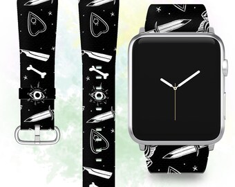 Bracelet occulte pour Apple Watch : sorcellerie, bracelet en cuir PU pour iWatch d'Halloween