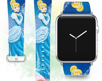 Cinderella iWatch All series 11 10 9 8 7 6 5 4 3 2 1 band Disney Apple Watch Ultra 3/2 iWatch band 38 40 42 44mm band PU leather SE Princess