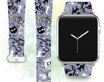 Bracelet Apple Watch sorcellerie, bande iWatch Halloween, impression horreur