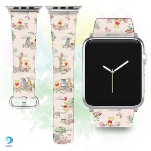 Disney All series 10 9 8 7 6 5 4 3 2 1 band Winnie the Pooh iWatch band 38 40 42 44 band Flowers Apple Watch Ultra 2 band SE PU leather band