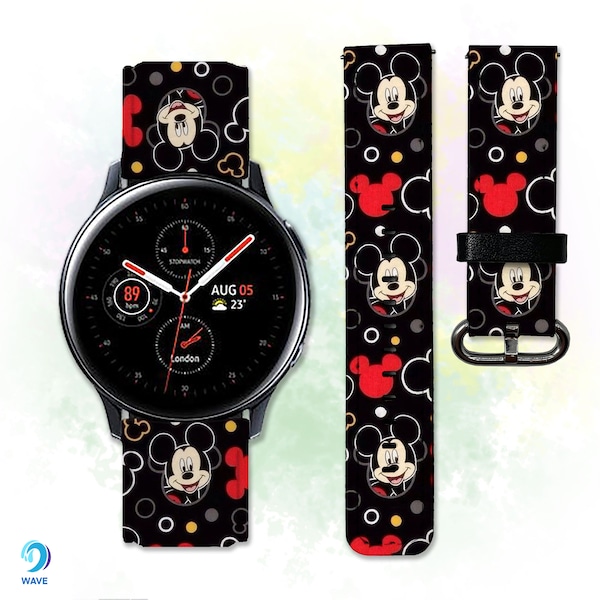 Mickey Mouse Galaxy Watch 3 4 5 6 Pro Disney Active 2 40mm 42mm 44mm 45mm 46mm Frontier Samsung Watch 4 Gear S2 S3 Sport 20 22mm PU leather