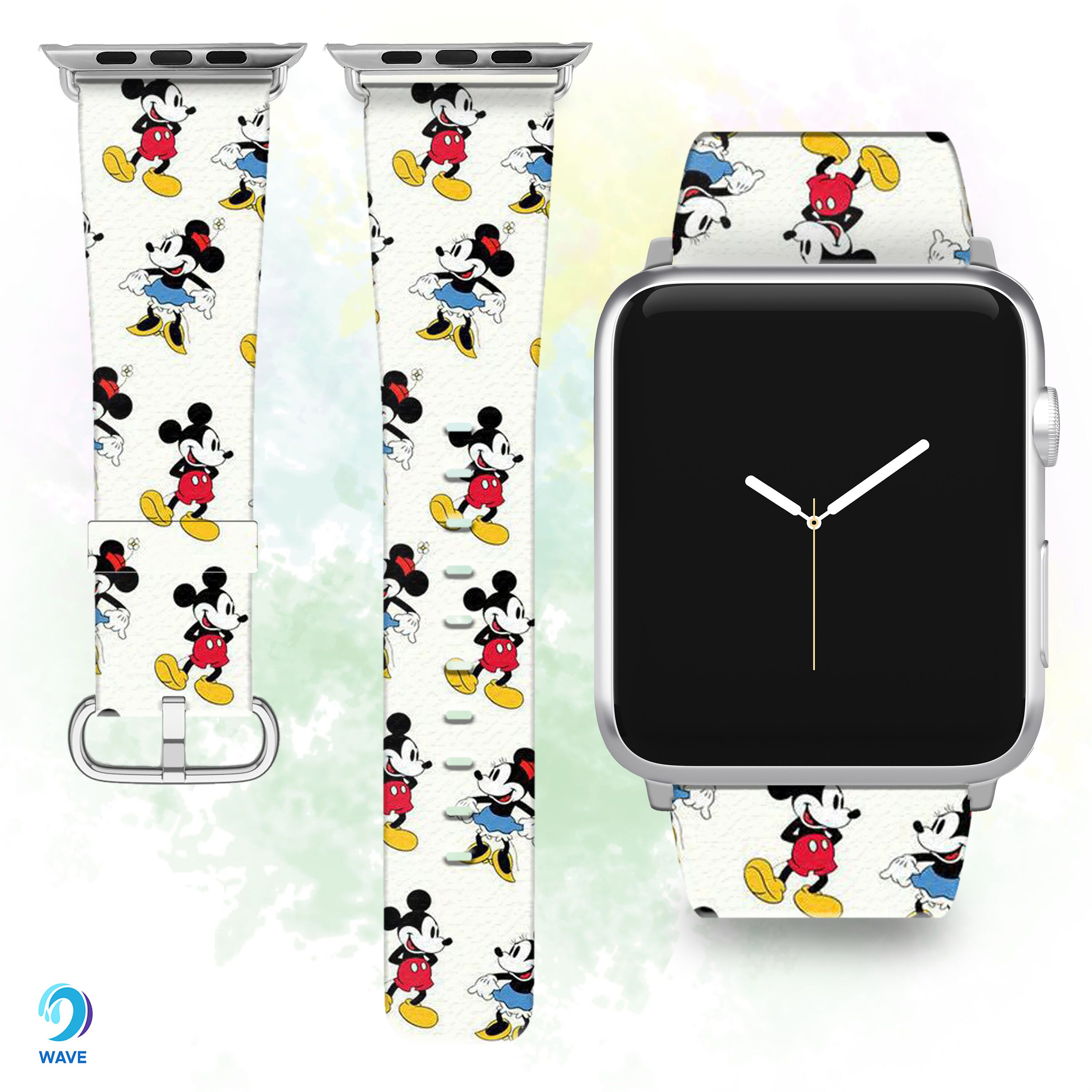 Minnie Mouse Apple Watch Ultra 2 Strap SE PU Leather Disney Iwatch All Series 1 2 3 4 5 6 7 8 9 Mickey Mouse Iwatch Band 38 40 42 44mm Band Etsy