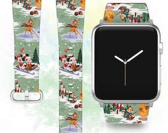 Disney Christmas iWatch Band, Mickey and Minnie Mouse, Series 1-Ultra 2