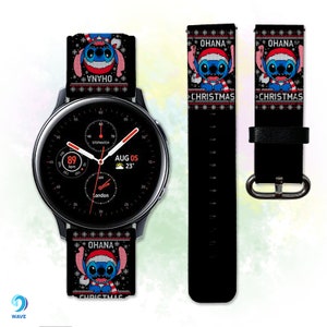 Correa Stitch Galaxy Watch 3 4 5 6 7 Pro Disney PU cuero Active 2 40 mm 42 mm 44 mm 45 mm 46 mm Correa Watch 4 Navidad Gear S2 S3 Sport 20 22 mm
