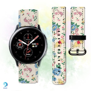 Disney Galaxy Watch 3 4 5 6 7 Pro band Active 2 40mm 42mm 44mm 45mm 46mm Winnie Pooh Samsung Watch 4 Gear S2 S3 Bear Sport 20 22 PU leather