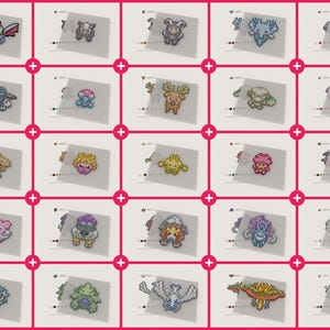 Full collection of Johto Pokemon in Perler bead format