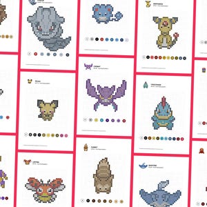 Johto region Pokemon fuse bead templates in digital format