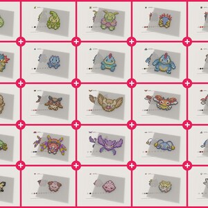 Pixel art Pokemon designs made with fuse beads