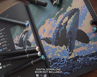 32 Artworks Color by Number dots - Animals, Sea & Ocean | Relaxing Pixel Art | Number matching