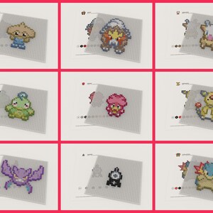 Complete set of Johto Pokemon Perler patterns for DIY projects