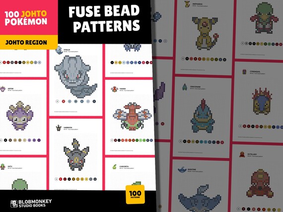 100 Pokemon Perler Bead Patterns | Johto Region Collection | Easy Fuse Bead Templates | Digital Download for Creative Fun
