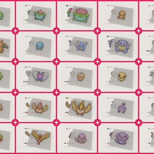Pixel art Pokemon designs made with fuse beads
