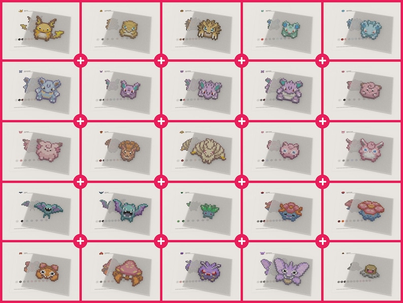 Digital download of 151 Pokemon Perler bead templates