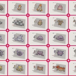 Full collection of Kanto Pokemon in Perler bead format