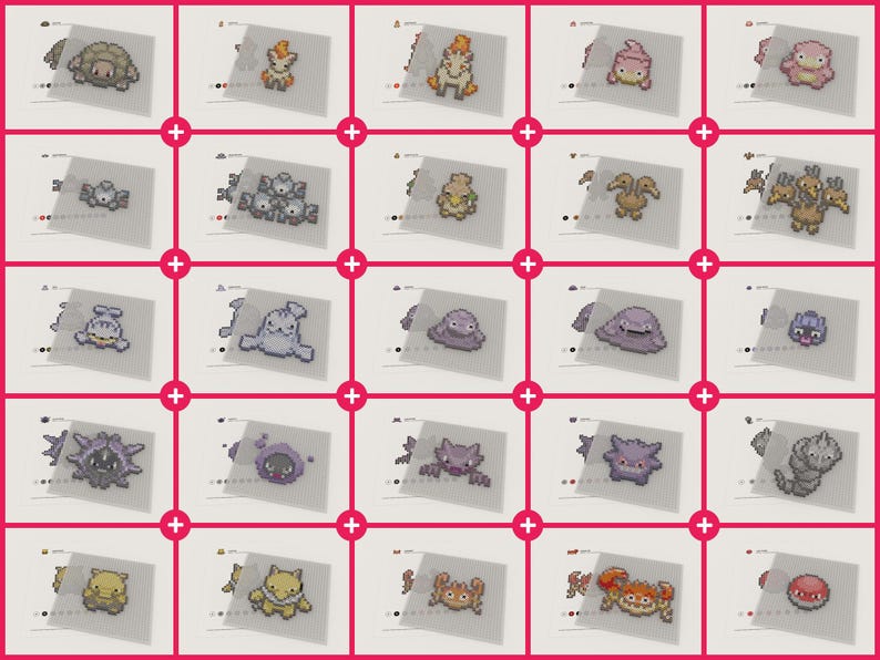 Full collection of Kanto Pokemon in Perler bead format