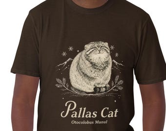 Pallas Cat T-Shirt, Vintage Manul Wild Cat Nature Tee, Wildlife Lover Apparel