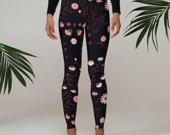 Floral Print Women's Leggings - Comfortable Activewear for Gym & Casual Wear
