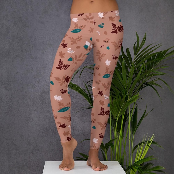Fall Leaf Print Leggings: Women's Boho Pants Australia