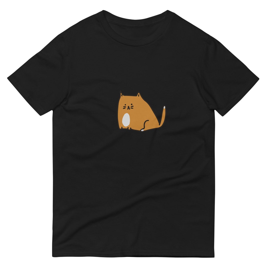 Orange Cat Shortsleeve Tshirt, Cute Orange Cat Shirt, Orange Fat Cat