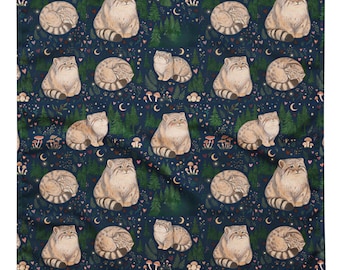 Pallas Cat Bandana | Mystical Forest Print Headband Necktie | Recycled Polyester Accessory