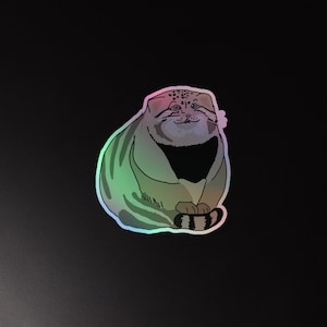 Holographic Pallas&#39;s Cat Sticker: Iridescent Vinyl Decal