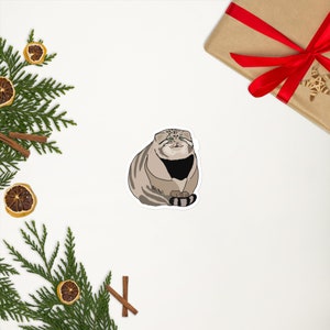 Funny Fat Cat Sticker – Chubby Happy Cat Meme Vinyl Decal – Cute Animal Sticker for Laptop, Water Bottle, Journal – Cat Lover Gift