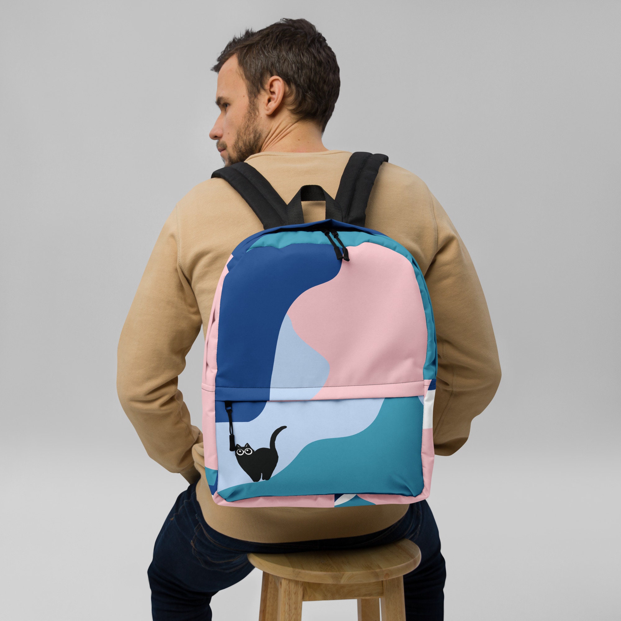 Black Cat Backpack Etsy