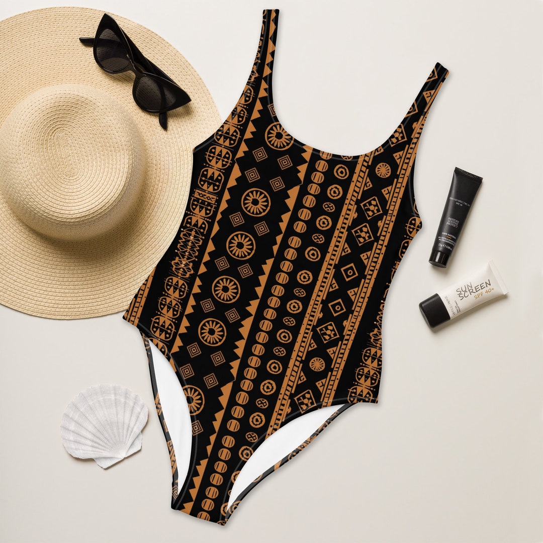 African Print swimming costume main image 1