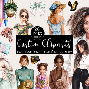 Custom Clipart Set l 20 Personalized PNGS in Your Style l Digital Download l Exclusive Rights l Commercial Use