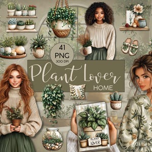 Clipart l Pianta Amore Casa l Fiore l Acquerello l Acquerello l Pacchetto Clipart l Clip art I PNG I Uso commerciale