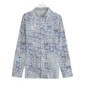 Camisa de algodón para hombre A Loss For Words / Tapeta oculta / Popelina de algodón de 115 g/m² / Estampado integral