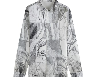 Men's Cotton Shirt With Concealed Placket /115GSM Cotton poplin / All Over Print